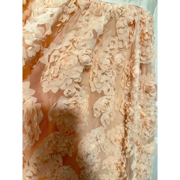 Adrianna Papell 6 Strapless Floral Applique Gown $489 Corset Dress Pink White - Picture 16 of 16